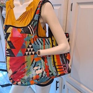 Sally Beauty Colorful Abstract Graphic Pattern Tote Bag